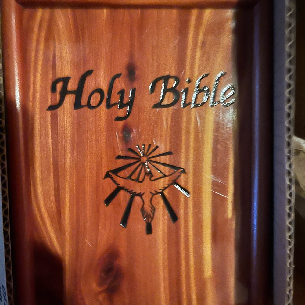 Holy Bible in a nice wood case